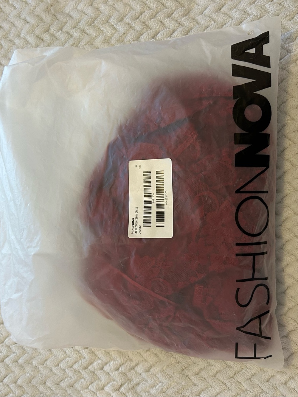 Fashion Nova Burgundy Lace Two-Piece Set - Picture 2 of 5